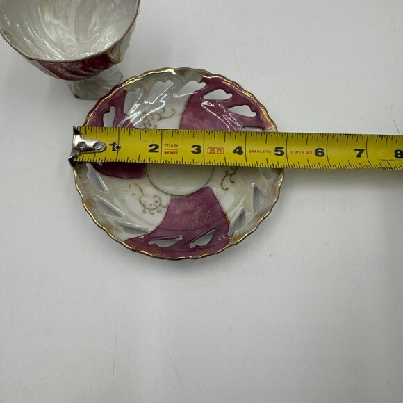 Vintage Royal Crown Iridescent Teacup and Saucer Set Japan - Picture 12 of 12